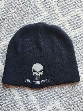 The Punisher Black Embroidered Beanie - Skull Logo